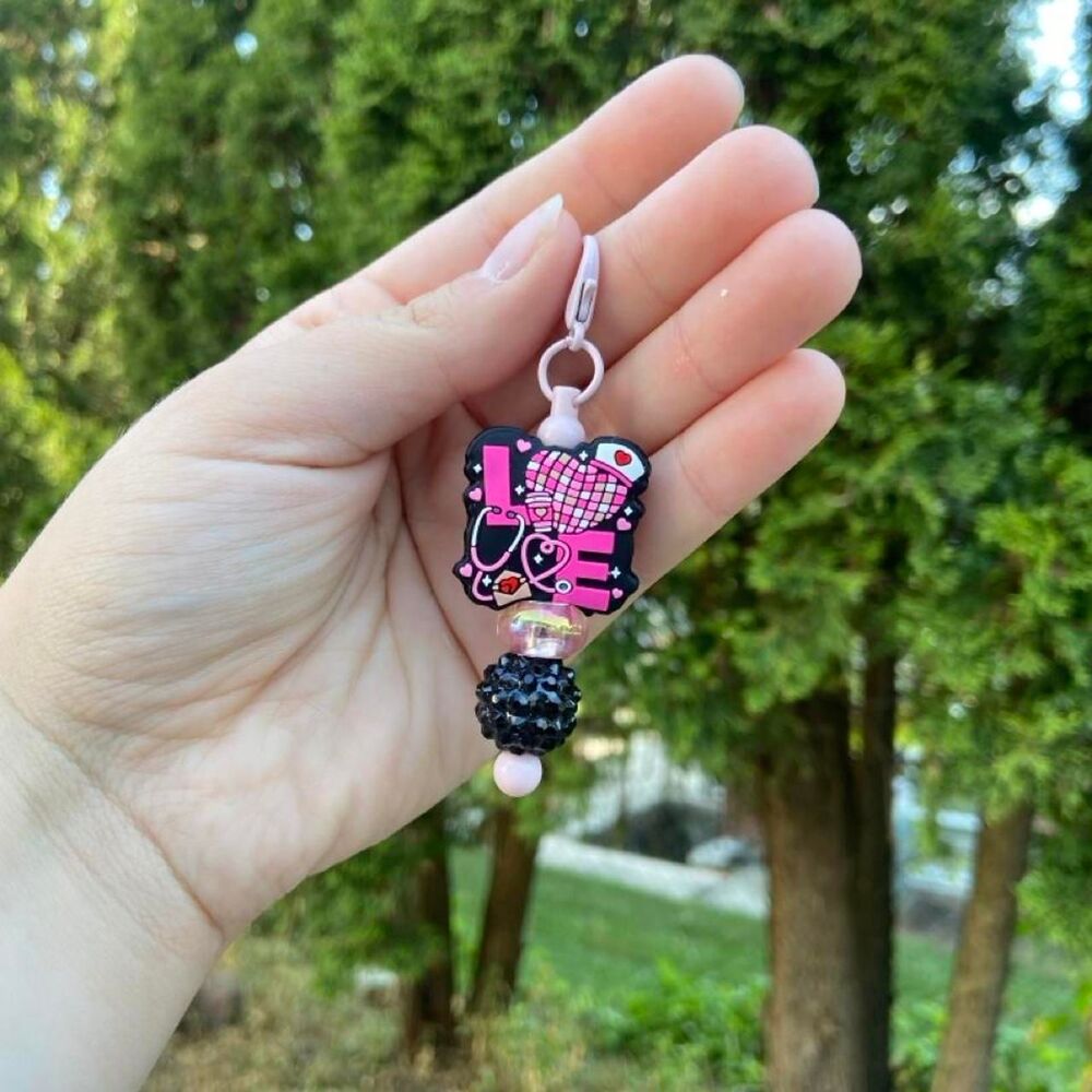 Nurse LOVE keychain with beads